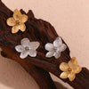 Wholesale Retro Popular Women's Stainless Steel Earrings 18K Gold Plated Casting Three Dimensional Flower Studs Electroplated