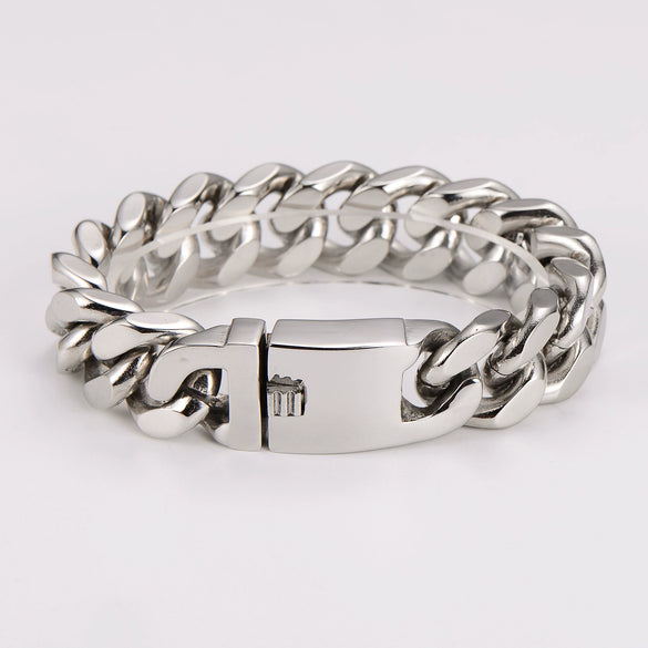 Wholesale Retro Punk Geometric Stainless Steel Polish Men's Bracelet