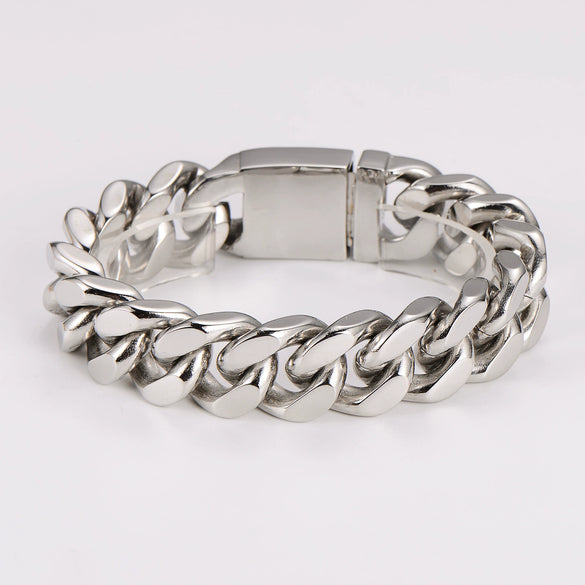 Wholesale Retro Punk Geometric Stainless Steel Polish Men's Bracelet