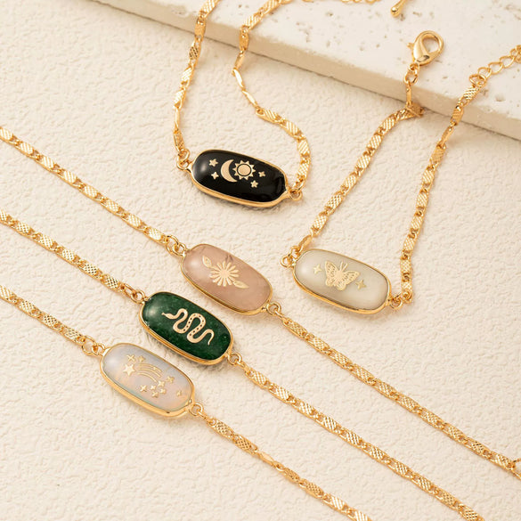 Wholesale Retro Resin Geometric Animal Hand Knit Jewelry Necklace And Bracelet