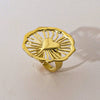 Wholesale Retro Ring Heart Shape Geometric Stainless Steel Electroplated For Women