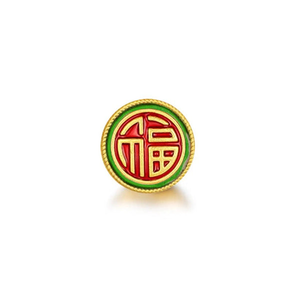 Wholesale Retro Round Gold 999 Beads Gold Bracelet Anklet With Baking Paint Featuring Letters Numbers Text Pattern On Benmingnian Red Rope