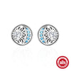 Wholesale Retro S925 Sterling Silver Love Cat Bow Flower Earrings With Geometric Pattern And Electroplating For Women