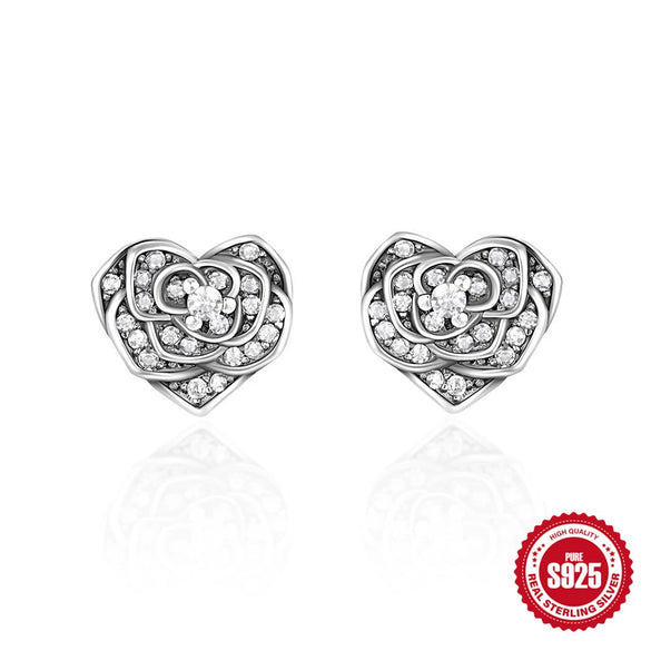 Wholesale Retro S925 Sterling Silver Love Cat Bow Flower Earrings With Geometric Pattern And Electroplating For Women