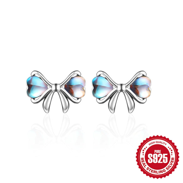 Wholesale Retro S925 Sterling Silver Love Cat Bow Flower Earrings With Geometric Pattern And Electroplating For Women
