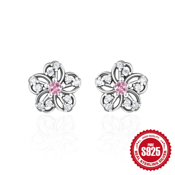 Wholesale Retro S925 Sterling Silver Love Cat Bow Flower Earrings With Geometric Pattern And Electroplating For Women