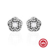 Wholesale Retro S925 Sterling Silver Love Cat Bow Flower Earrings With Geometric Pattern And Electroplating For Women