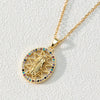Wholesale Retro Sacred Religious Accessories Copper Necklace With Micro Set Colorful Zircon And Cartoon Characters Pendant