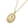 Wholesale Retro Sacred Religious Accessories Copper Necklace With Micro Set Colorful Zircon And Cartoon Characters Pendant