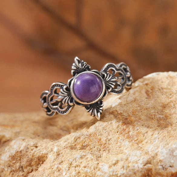 Wholesale Retro Silver Ring Set With Gemstones For Female