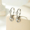 Wholesale Retro Simple And Versatile Copper Inlaid Heartshaped Zircon Women's Earrings