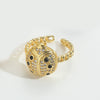 Wholesale Retro Simple Animal Style Geometric Beetleshaped Copper Ring With Zircon Inlaid For Women Electroplated