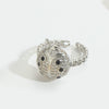 Wholesale Retro Simple Animal Style Geometric Beetleshaped Copper Ring With Zircon Inlaid For Women Electroplated