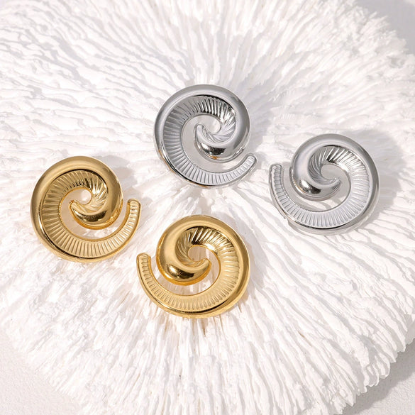 Wholesale Retro Simple Geometric Electroplated Stainless Steel Women's Earrings