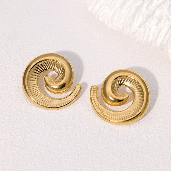 Wholesale Retro Simple Geometric Electroplated Stainless Steel Women's Earrings