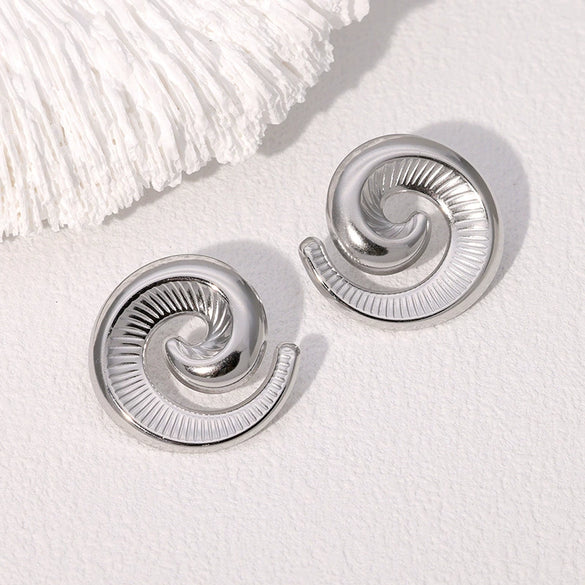 Wholesale Retro Simple Geometric Electroplated Stainless Steel Women's Earrings