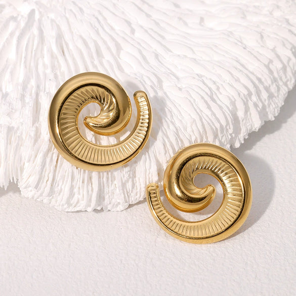 Wholesale Retro Simple Geometric Electroplated Stainless Steel Women's Earrings
