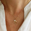 Wholesale Retro Simple Leaf Long Necklace For Women Alloy Material With Electroplating Treatment Water Wave Chain