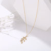 Wholesale Retro Simple Leaf Long Necklace For Women Alloy Material With Electroplating Treatment Water Wave Chain