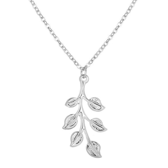 Wholesale Retro Simple Leaf Long Necklace For Women Alloy Material With Electroplating Treatment Water Wave Chain