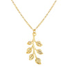 Wholesale Retro Simple Leaf Long Necklace For Women Alloy Material With Electroplating Treatment Water Wave Chain