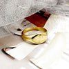 Wholesale Retro Simple Personality Oval Glossy Geometric Stainless Steel Goldplated Ring
