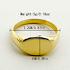 Wholesale Retro Simple Personality Oval Glossy Geometric Stainless Steel Goldplated Ring