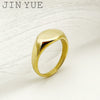 Wholesale Retro Simple Personality Oval Glossy Geometric Stainless Steel Goldplated Ring