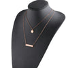 Wholesale Jewelry Retro Simple Style Customization Laser Engraving Solid Color Titanium Steel 18K Gold Plated Chain Layered Necklaces