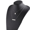 Wholesale Jewelry Retro Simple Style Customization Laser Engraving Solid Color Titanium Steel 18K Gold Plated Chain Layered Necklaces