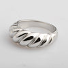 Wholesale Retro Simple Titanium Steel Casting And Electroplating Twist Personality Bread Ring For Unisex