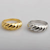 Wholesale Retro Simple Titanium Steel Casting And Electroplating Twist Personality Bread Ring For Unisex