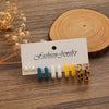 Wholesale Retro Square Geometric Resin Pearl Earrings Set With Electroplating For Women
