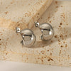Wholesale Retro Stainless Steel Earrings With Letters Numbers Text Pattern 18K Gold Plated By Vacuum Real Gold Electroplating In Pvd Furnace For Women
