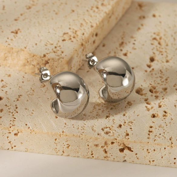 Wholesale Retro Stainless Steel Earrings With Letters Numbers Text Pattern 18K Gold Plated By Vacuum Real Gold Electroplating In Pvd Furnace For Women