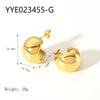 Wholesale Retro Stainless Steel Earrings With Letters Numbers Text Pattern 18K Gold Plated By Vacuum Real Gold Electroplating In Pvd Furnace For Women
