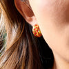 Wholesale Retro Stainless Steel Electroplated Geometric Heart Cshaped Women's Earrings