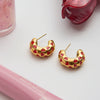 Wholesale Retro Stainless Steel Electroplated Geometric Heart Cshaped Women's Earrings