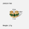 Wholesale Retro Stainless Steel Gemstone Ring For Women With 18K Gold Plated And Geometric Design Set With Precious Stones