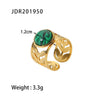 Wholesale Retro Stainless Steel Gemstone Ring For Women With 18K Gold Plated And Geometric Design Set With Precious Stones