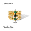Wholesale Retro Stainless Steel Gemstone Ring For Women With 18K Gold Plated And Geometric Design Set With Precious Stones