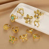 Wholesale Retro Stainless Steel Geometric Irregular Pleated Flower Ring With Electroplating