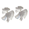 Wholesale Retro Stainless Steel Geometric Leaf Stitching Earrings For Women With Electroplating Treatment