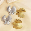 Wholesale Retro Stainless Steel Geometric Leaf Stitching Earrings For Women With Electroplating Treatment