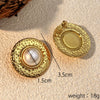 Wholesale Retro Stainless Steel Geometric Round Heart Shape Electroplated Earrings For Couple