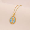 Wholesale Retro Stainless Steel Geometric Tarot Oil Drop Fish Pendant Necklace With O Word Chain