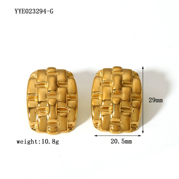 Wholesale Retro Stainless Steel Niche Design Irregular Ear Studs For Women 18K Gold Plated With Vacuum Real Gold Electroplating In Pvd Furnace