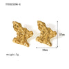 Wholesale Retro Stainless Steel Niche Design Irregular Ear Studs For Women 18K Gold Plated With Vacuum Real Gold Electroplating In Pvd Furnace