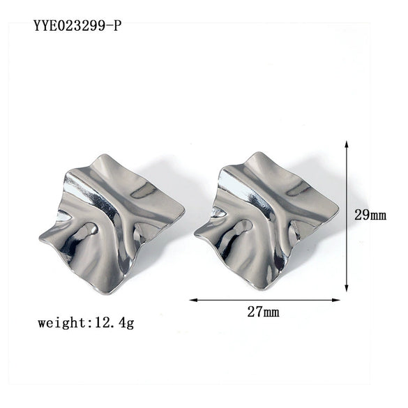 Wholesale Retro Stainless Steel Niche Design Irregular Ear Studs For Women 18K Gold Plated With Vacuum Real Gold Electroplating In Pvd Furnace