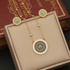 Wholesale Retro Stainless Steel Oil Dropping Eyes Palm Necklace Set With Electroplating Treatment